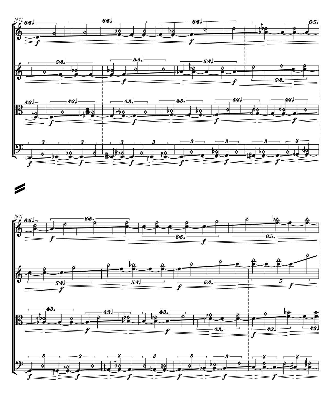 Excerpt from the score for Interference