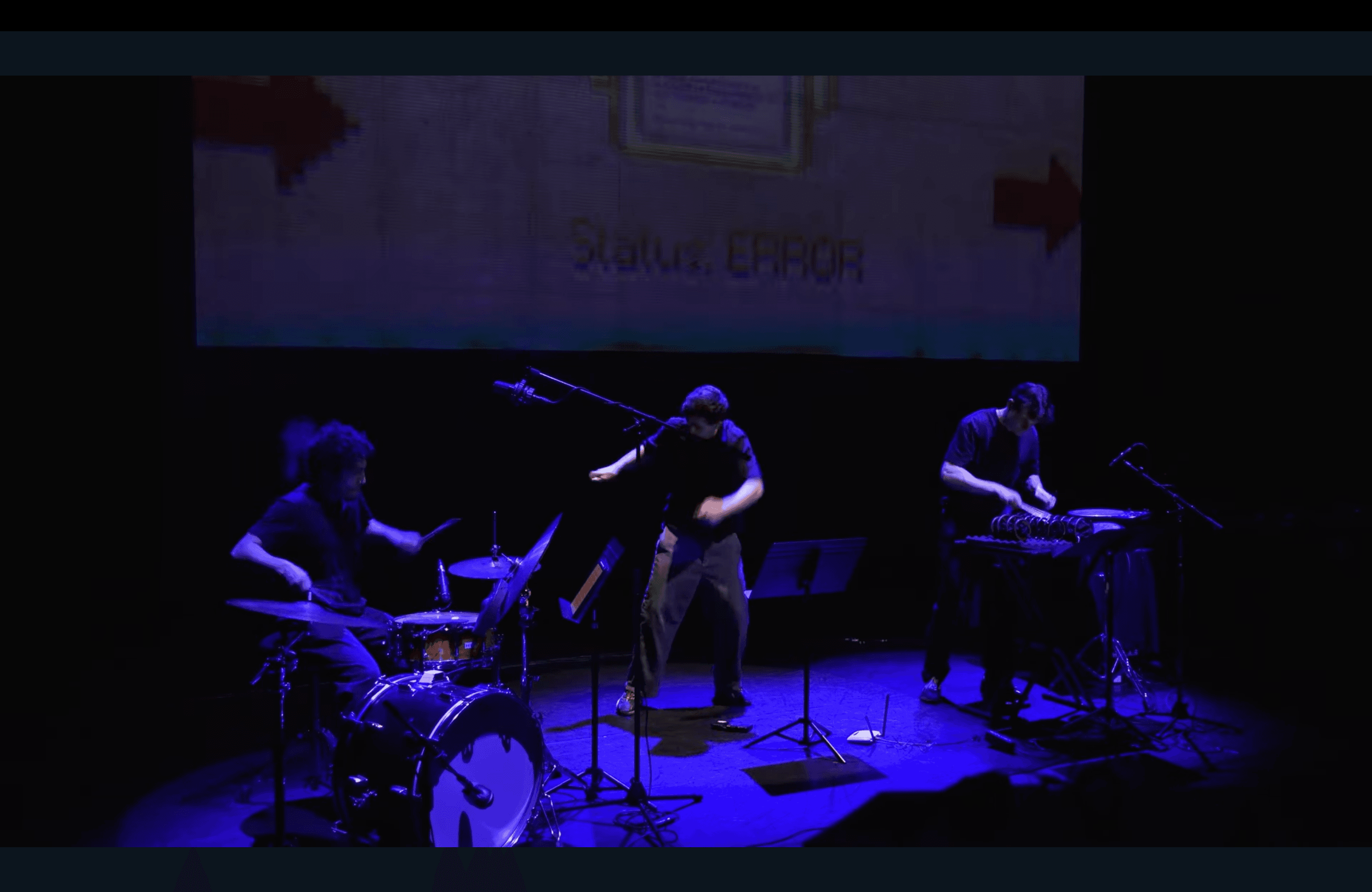 void loop performance with percussion trio and projected interface