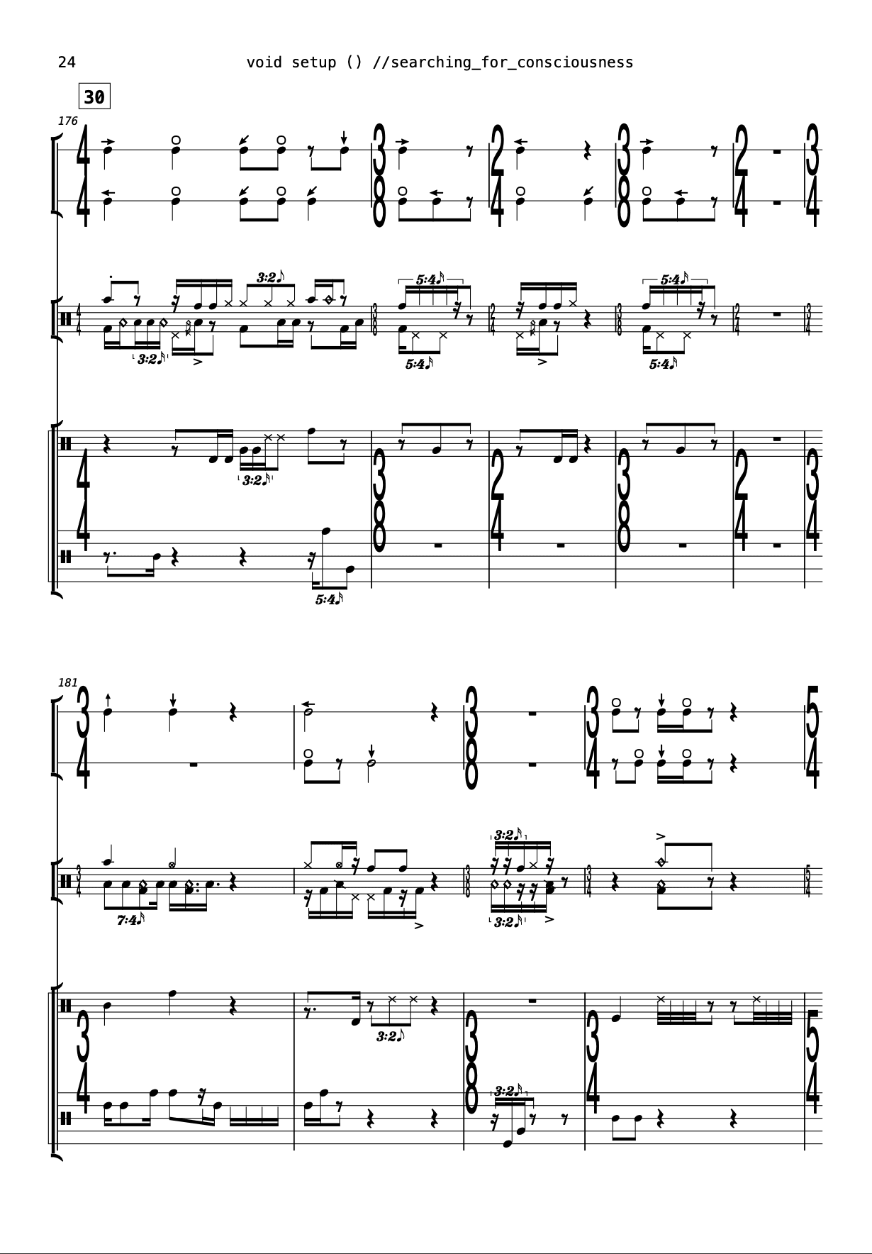 Score excerpt for void loop