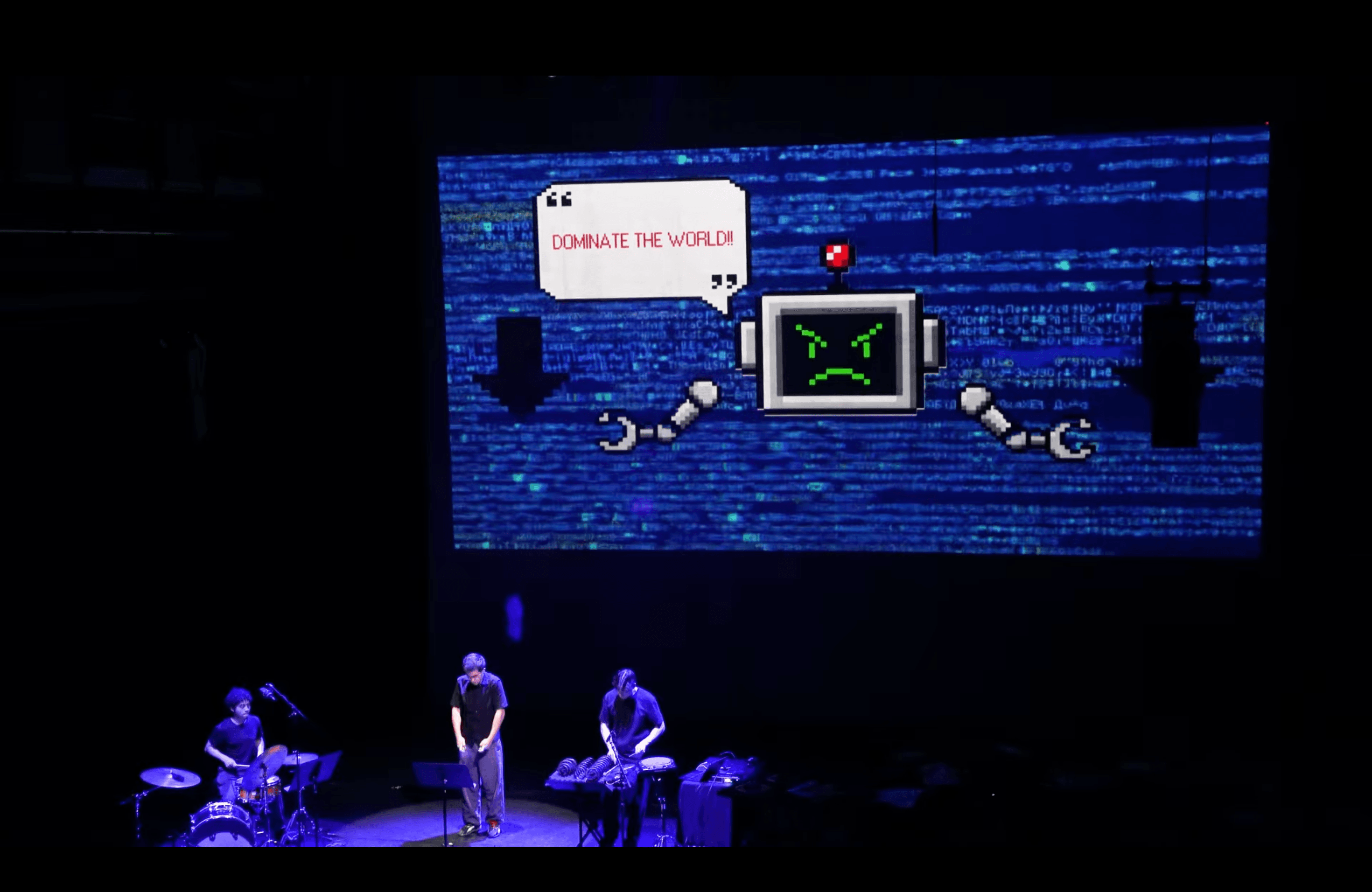 Cyborg Conductor projection during performance