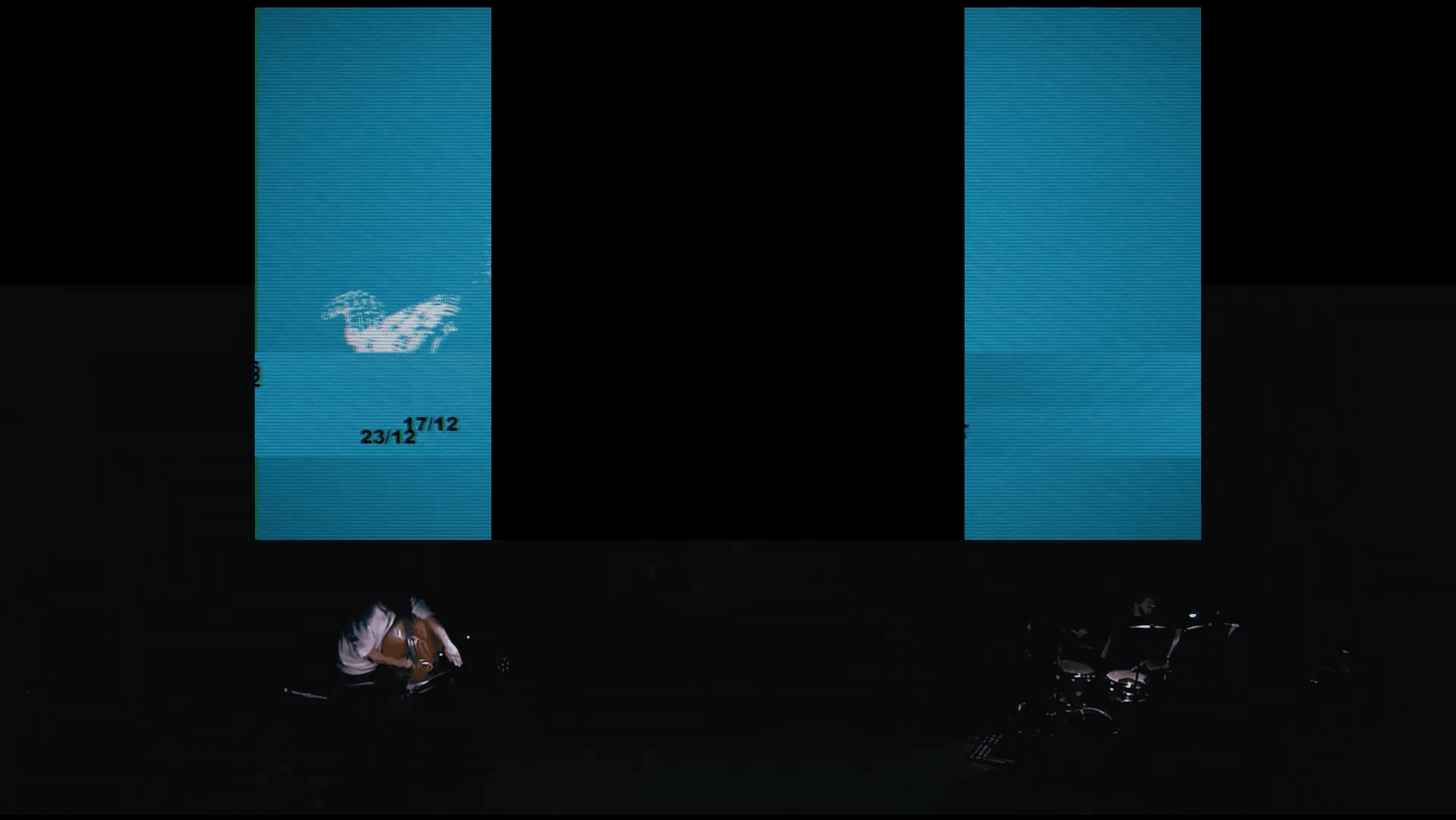 LIMIA performance with blue dual-screen projection