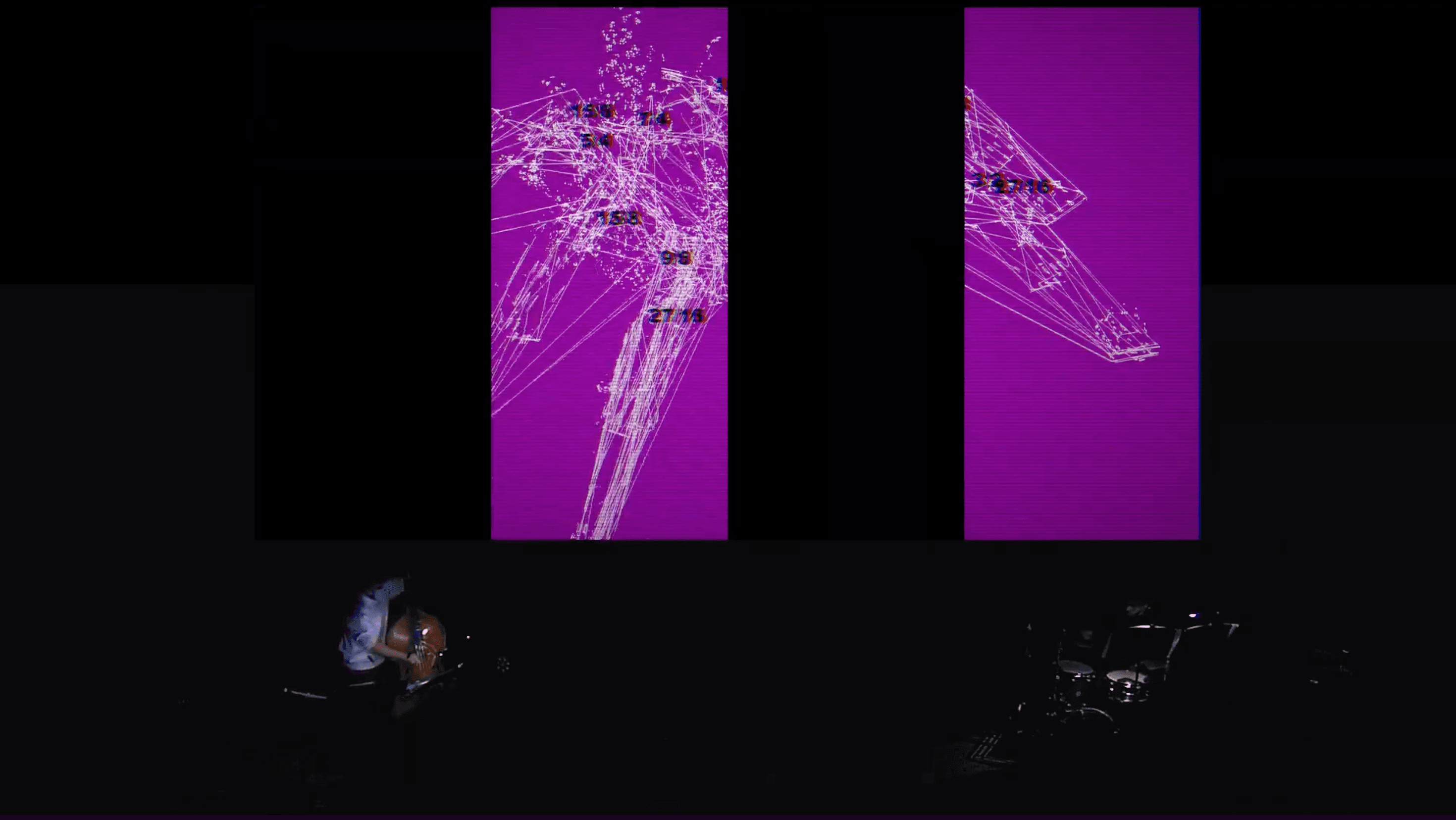 LIMIA performance with purple projected generative lines
